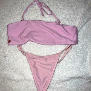Pink 2 piece thong bikini